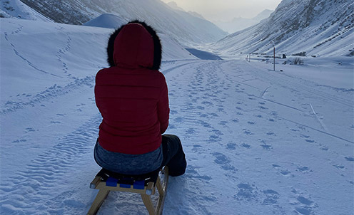 winter tobogganing